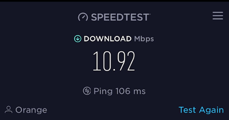 4G network yesim speedtest
