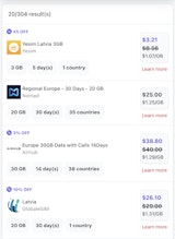 nomad plans ranking for esims in latvia_screenshot