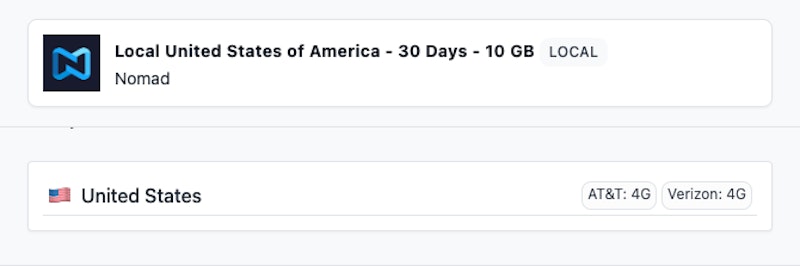 Nomad roaming partners in the US