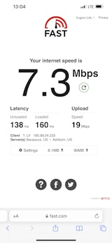 Saily speed test from Riga_screenshot