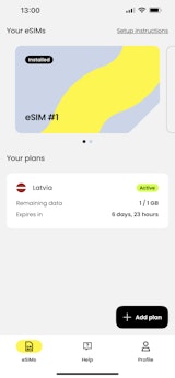 Saily eSIM app active_screenshot